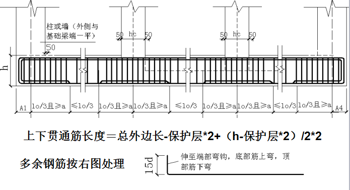 [广联达]钢筋量工程量计算（梁、板、柱等，共126页）-基础梁主筋（梁不外伸）