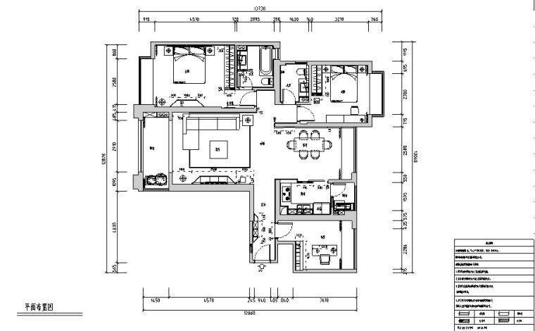 现代风格室内居室设计资料下载-现代风格三居室住宅设计施工图（附效果图+模型）