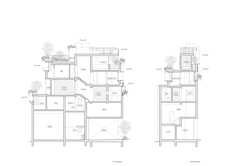 日本丰岛区住宅和画廊综合建筑剖面图(23)