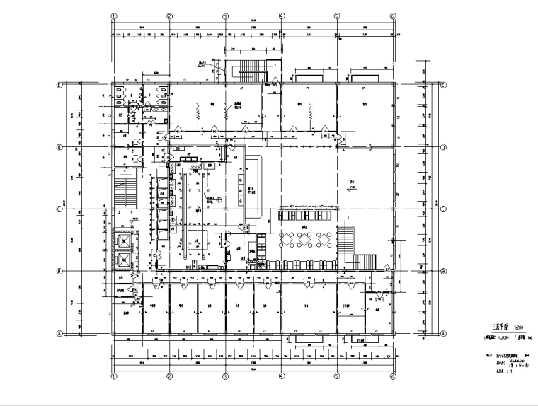 某农大东校区食堂建筑设计施工图CAD-农大东校区食堂建筑设计平面图2
