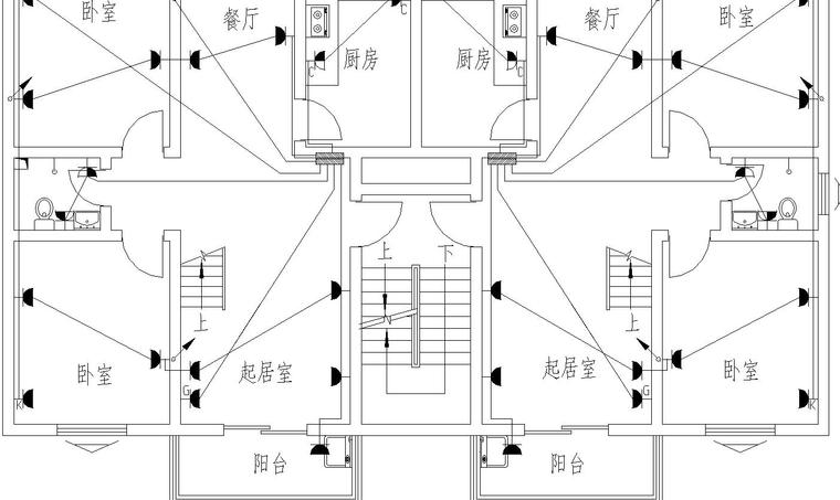 某住宅楼电气图纸-强电配电平面图