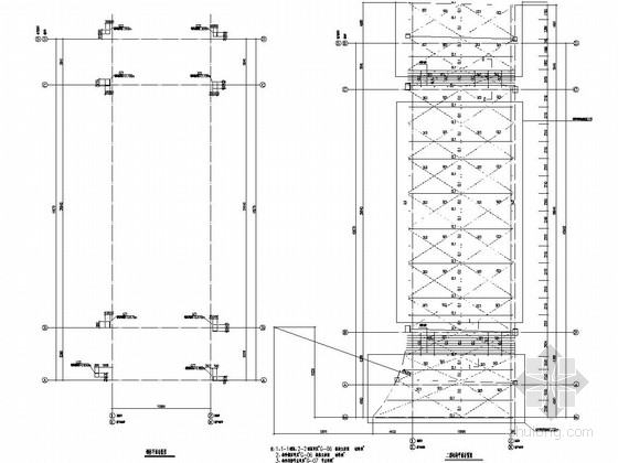 电缆桁架结构施工图资料下载-钢桁架结构连接天桥结构施工图