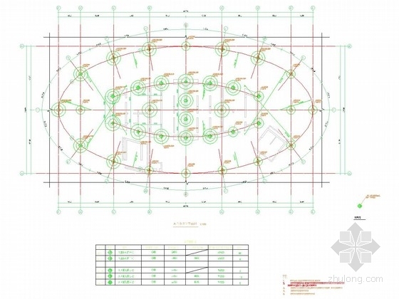 [系列三]大底盘多塔复杂结构大型超高层综合体结构施工图（裙房部分）-A塔楼桩位平面图 