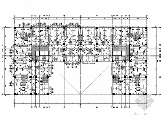 24层框架核心筒结构商住楼结构施工图-二十七层板配筋图