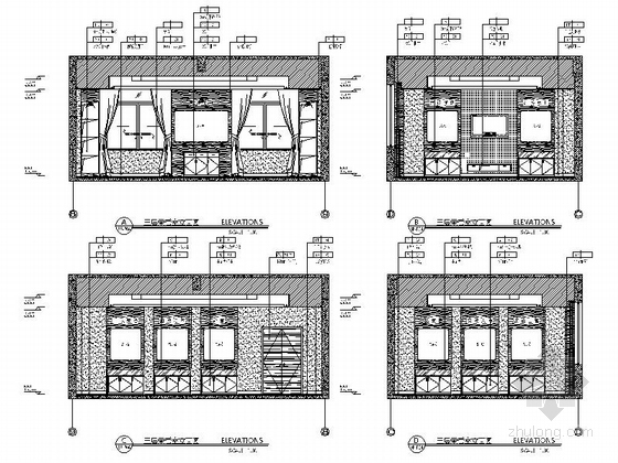 [湖南]看守所营房室内装修设计施工图荣誉室立面图