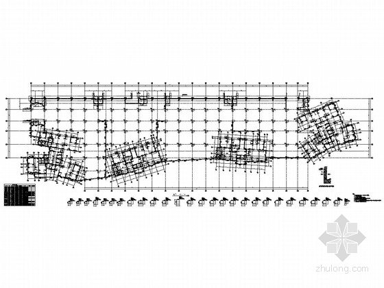 [北京]地下一层框架结构地下车库结构施工图-墙柱定位图 