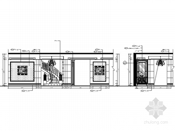 [浙江]全套精装高层样板房装修设计施工图（含效果）走廊立面图