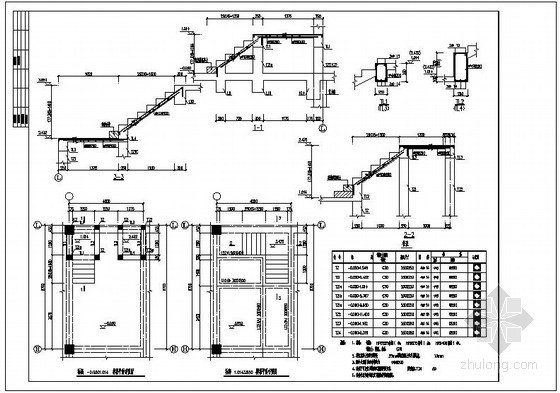 楼梯洞口混凝土资料下载-某混凝土楼梯及栏杆节点构造详图