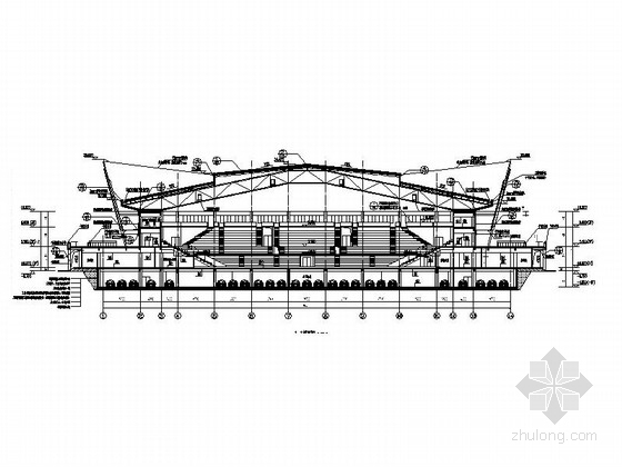 [安徽]大型体育场建筑施工图(含主馆、副馆和体育场 2015年图纸 推荐参考)-大型体育场建筑施工图剖面图 