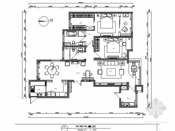 禅意居室资料下载-[原创]现代禅意风格两室一厅住宅CAD施工图（2016年新作含效果图）