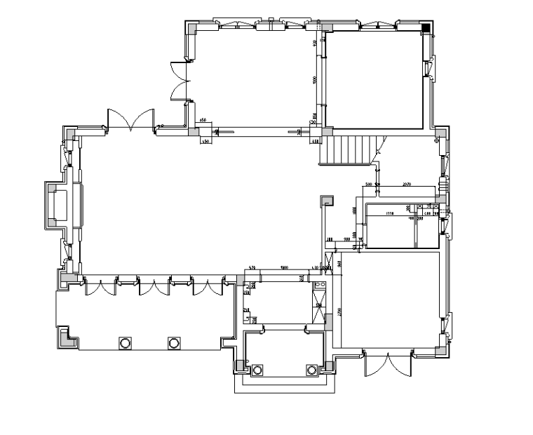 新古典中式风桃花源别墅样板房设计施工图（附效果图）-隔墙尺寸图