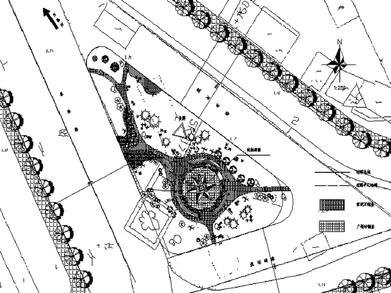 道路绿化设计图纸资料下载-道路交叉口交通岛绿化设计图纸
