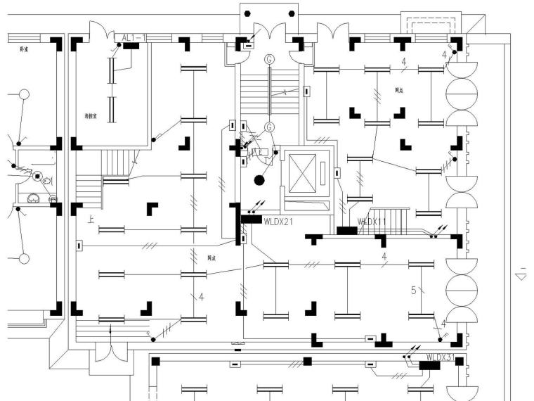 12层住宅8项电气设计内容施工图（包括宽带网系统、可视对讲系统）-12层住宅电施工图-Model5.jpg