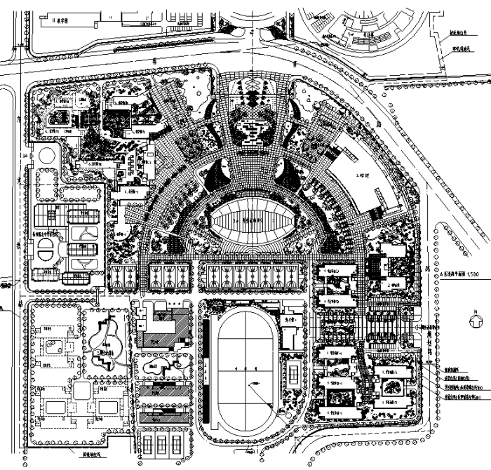 最全绿地规划设计平面图CAD108套-郑州大学总图