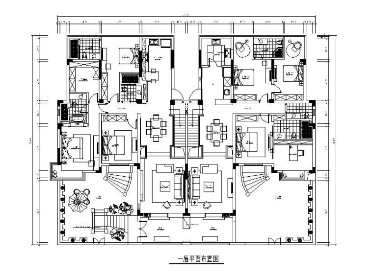 9层公寓平面资料下载-[江苏]中式风格两层公寓样板间设计CAD施工图（含效果图）