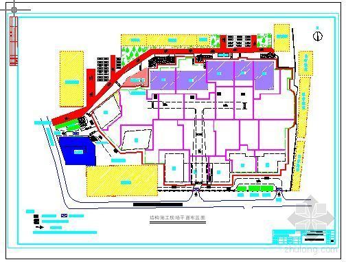 北京施工现场平面布置图资料下载-北京某住宅项目地下结构施工现场平面布置图