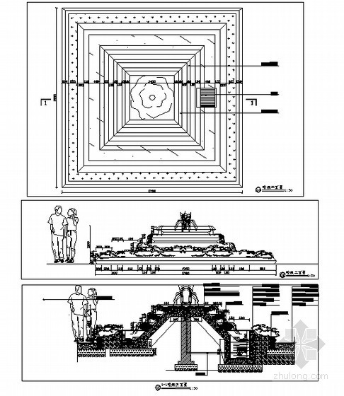 喷泉做法CAD资料下载-入口喷泉做法详图