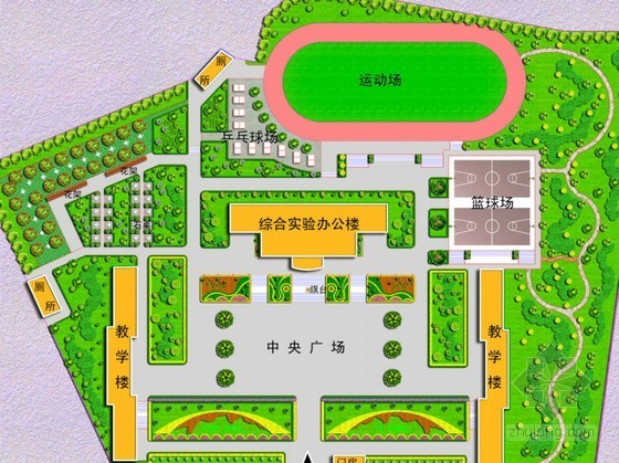 医院绿化景观方案资料下载-[云南]校园景观绿化设计方案