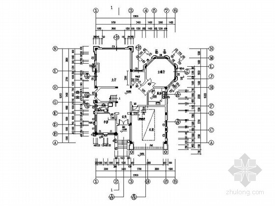 台州中式装修资料下载-[台州]某太阳城三层独立别墅建筑方案图