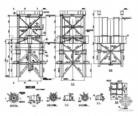 某排气筒塔架结构设计图资料下载-某大型塔架结构设计图