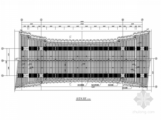 25层双塔带连廊商务办公楼幕墙施工图（节点图超详细）-连廊吊顶图