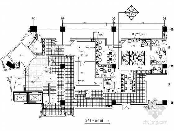 CAD前台设计资料下载-知名酒店前台办公室内设计图