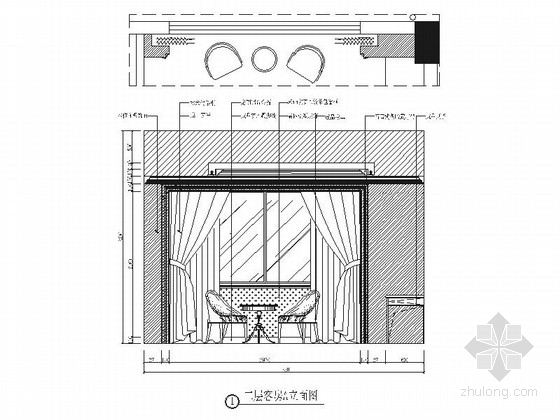 [福建]精品欧式风格别墅室内装修施工图客房立面图 