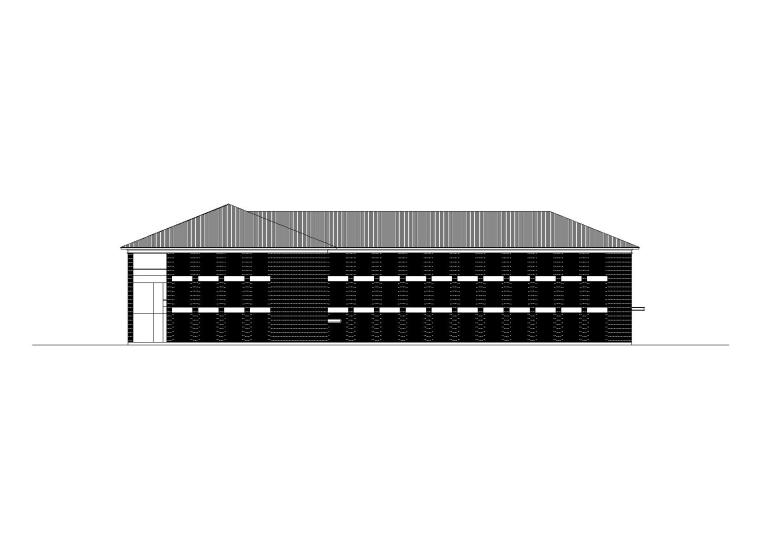 [河南]北方某高校食堂建筑施工图（CAD）-立面图2