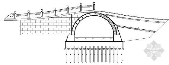传统砖木建筑施工图资料下载-某拱桥建筑施工图
