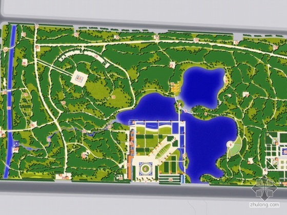 城市公园景观规划总图资料下载-淄博城市公园景观规划方案（二）
