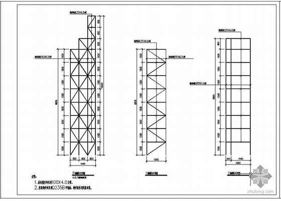 某产业园大门造型建筑图及钢结构设计施工图- 