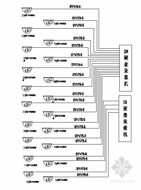 轿厢详图资料下载-电梯轿厢内电视监控系统图