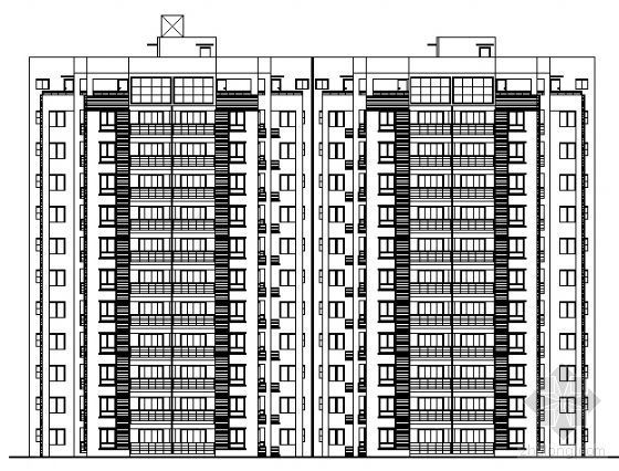 现代高层平层公寓资料下载-某十一层电梯公寓建筑方案图（2栋）
