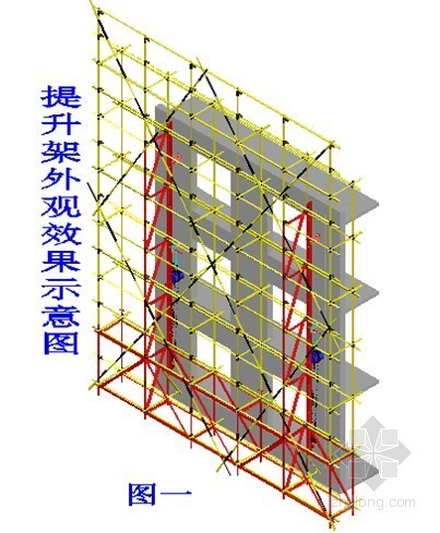 高层升降机脚手架方案资料下载-高层框架结构附着式升降脚手架施工方案