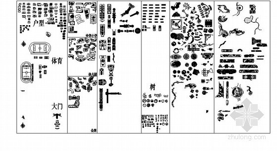 公路工程常用cad图例资料下载-CAD常用景观图例汇总