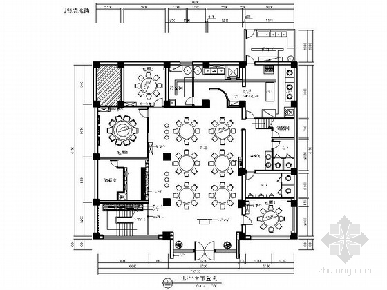 酒楼餐厅大厅资料下载-[浙江]现代风格两层酒楼室内装修施工图