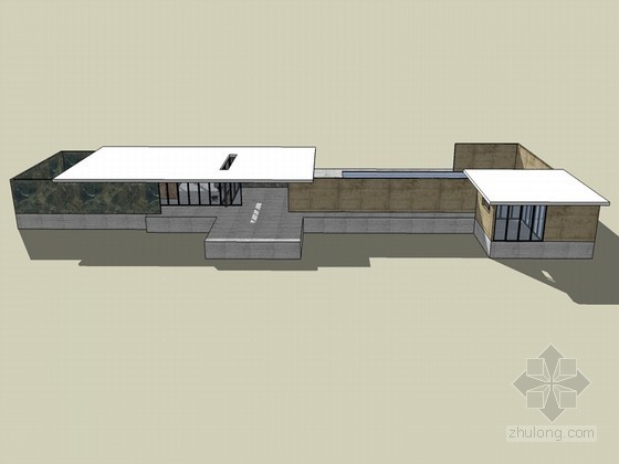 巴塞罗那德国馆SketchUp模型下载-巴塞罗那德国馆 