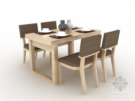 东南亚小户型设计资料下载-东南亚风格四人餐桌