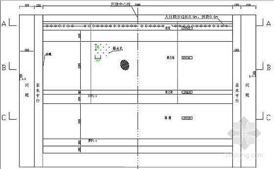 [陕西]重力式挡土墙拦砂坝工程施工图(编制于2015年)-拦砂坝平面施工图 