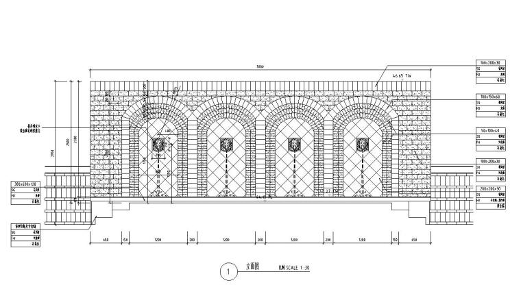 拱形钢筋混凝土结构资料下载-特色景墙设计详图（钢筋混凝土结构）