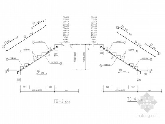 12层异形柱框剪住宅结构施工图-楼梯详图