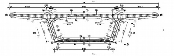 跨江大桥首榀节段箱梁预制施工方案（梁高3m）-首榀节段箱梁钢筋构造图 