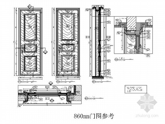 卫生间门节点详图资料下载-老人房卫生间门详图