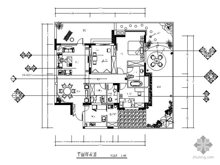 三居室设计室内装修施工图资料下载-简洁三居室内装修图