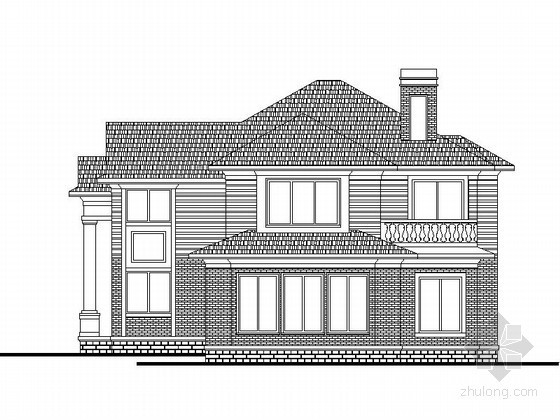 庭院式二层建筑效果图资料下载-某二层别墅建筑方案图（含效果图）