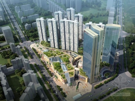 商业围合广场资料下载-[深圳]某商业广场规划及建筑单体设计方案文本