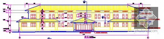 [湖南]2014年办公楼建设项目工程量清单计价实例(含全套图纸)-立面图