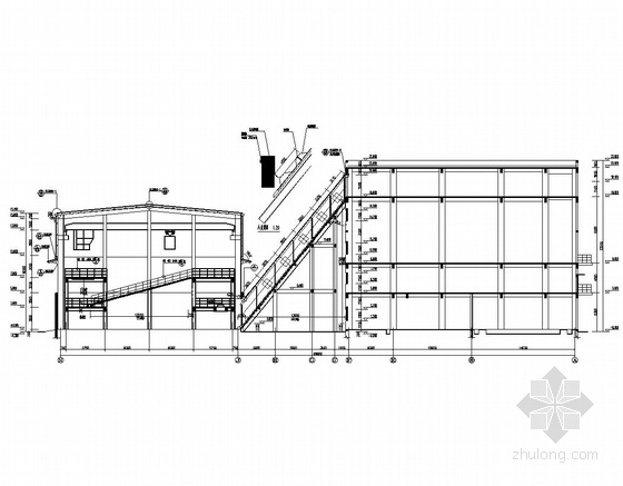 大型锅炉房及干煤棚结构施工图（含建筑图）-首层平面图 剖面图