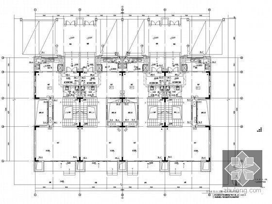 [福建]九万平米地块给排水消防施工图和变电所气体灭火设计-5.7.8.10.11.12栋一层给排水平面图