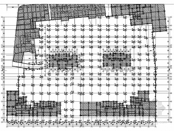 花园小区大型地下室车库结构施工图-地下室墙柱定位及配筋图 